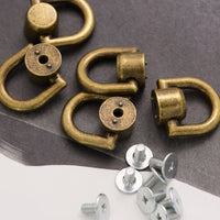 トチカン ネジ式 頭直径約10mm 4個入り ドロップハンドル レザークラフト VC0145