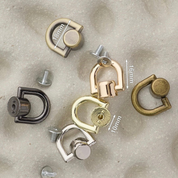 Screw-back Post, Screw Type, Head Diameter approx. 10mm, 4 pcs, Drop Handle, Leather Craft VC0145
