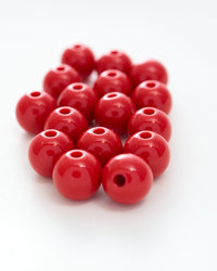 Resin pearl, double-drilled, approx. 10mm diameter, VC0102-2