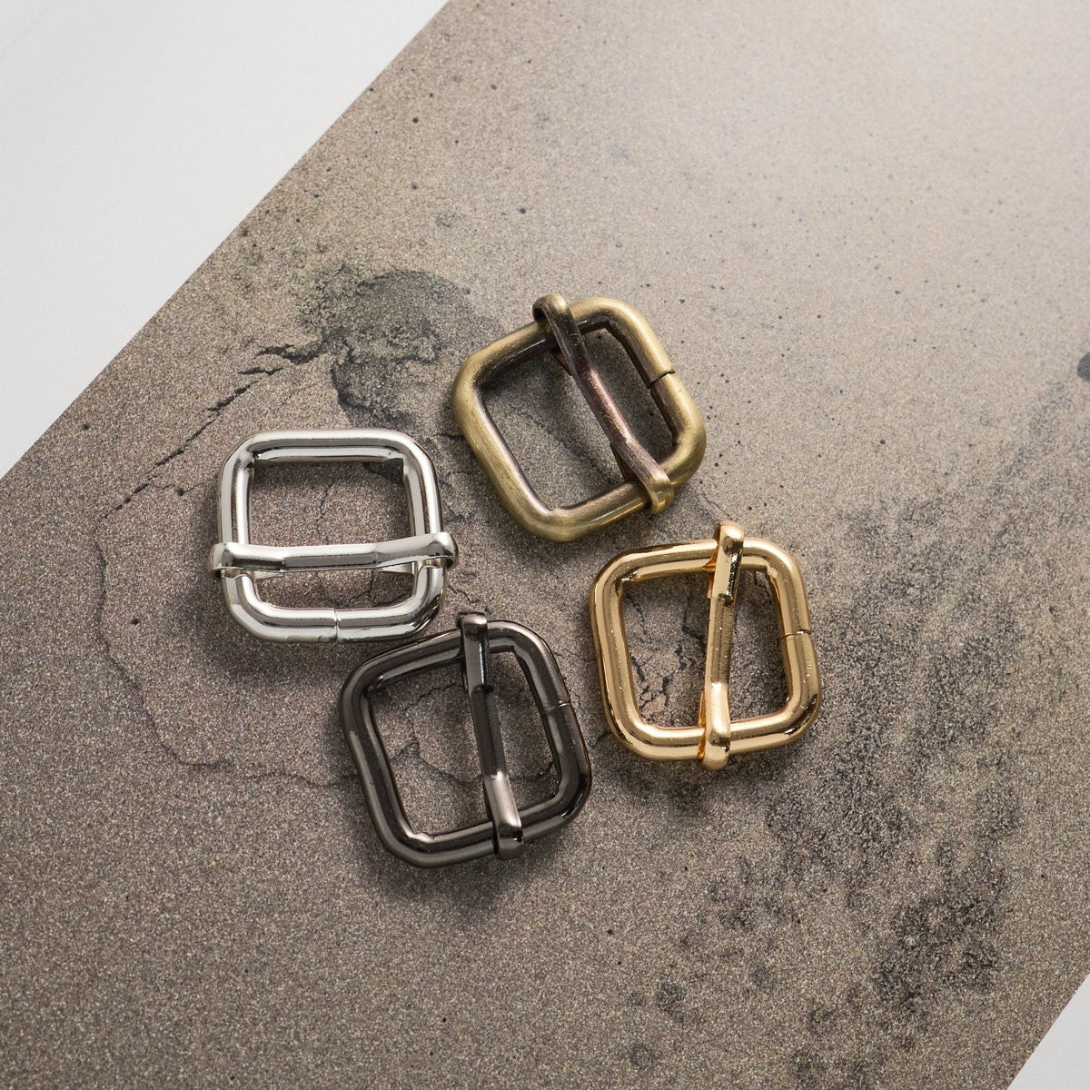 リュックカン 内径16mm 5個入り VC0099-16 四角カン　ベルト通し　ベルト 金具　移動カン　アジャスター 金具　送りカン　リュック 紐留め具　ショルダー金具　コキカン　長さ調節　レザークラフト金具