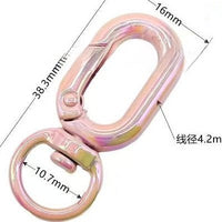 Round Carabiner, 16mm, 5-Piece Set, Matte Black | For Keychains & Outdoor Use, VC0300