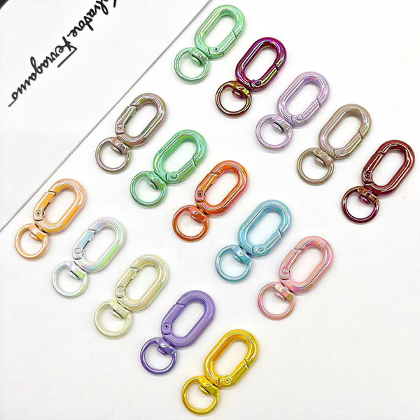 Round Carabiner, 16mm, 5-Piece Set, Matte Black | For Keychains & Outdoor Use, VC0300