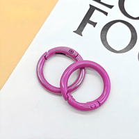 Round Carabiner 25mm, Matte Black, 5-Piece Set | For Keychains & Outdoor Use VC0216