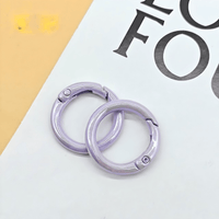 Round Carabiner 25mm, Matte Black, 5-Piece Set | For Keychains & Outdoor Use VC0216
