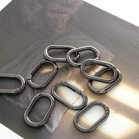 Oval Carabiner, approx. 35mm, 5 pieces | Handmade Hardware for Large Bags and Backpacks VC0225-35