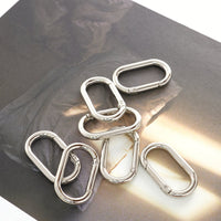 Oval Carabiner, approx. 35mm, 5 pieces | Handmade Hardware for Large Bags and Backpacks VC0225-35