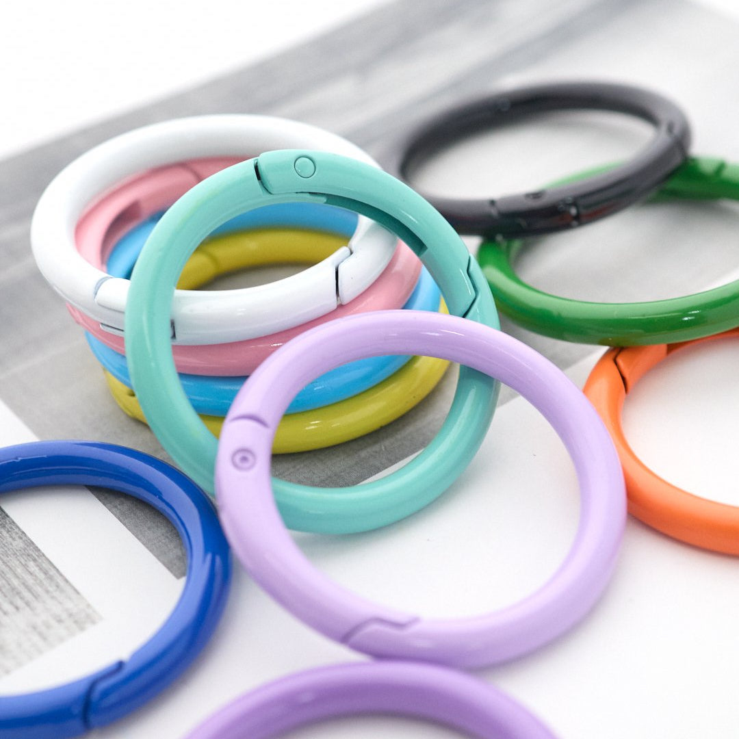Colored Carabiner Round 41mm 5-Pack | Large Keychain / Outdoor Use VC0215-41
