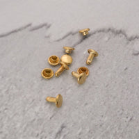 両面カシメ 頭径6mm 足6mm 100組入り 鉄製 VC0001 | レザークラフト・ハンドメイド用