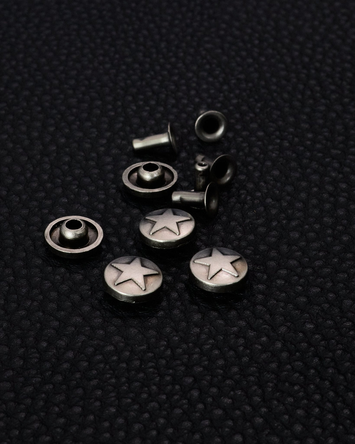 クラフト金具 飾り バネボタン カシメパーツ 9.5㎜ 星 VC156-8