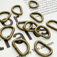 D-Ring, inner diameter 25mm, antique copper finish, 10 pieces | Handmade hardware for bags and leathercraft